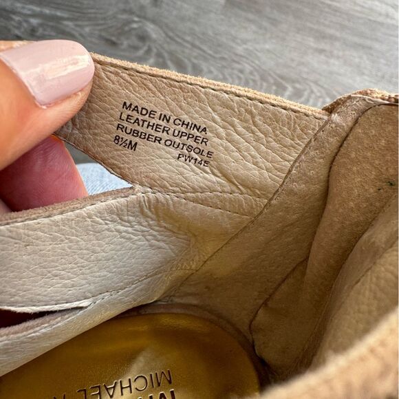 Michael Kors womens taupe sandal heel suede sparkle bling party formal Size 8.5 - Picture 4 of 9